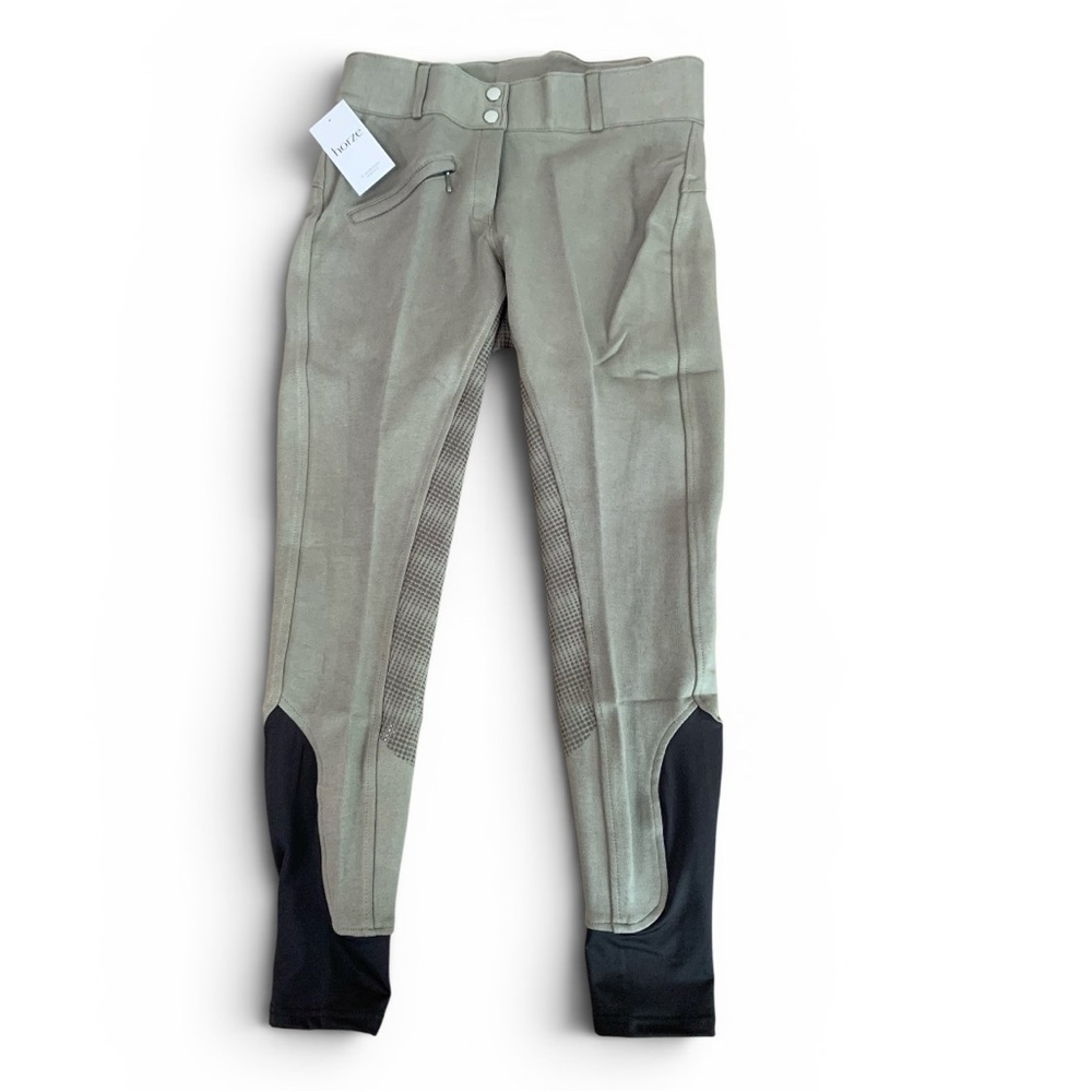 NWT Horze Full Seat Breeches Size 26 Charcoal Gray Silicone Grip Riding Pants